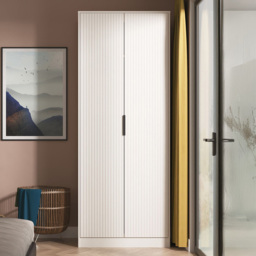 Crowndale Fluted 2 Door Kashmir Matt Tall Wardrobe Ready Assembled - thumbnail 1