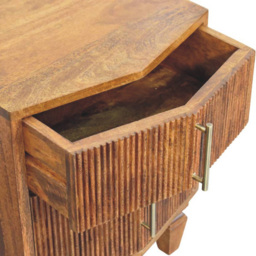 Artisan Furniture Louvre Oak 2 Drawer Mango Wood Bedside Unit - thumbnail 4