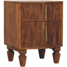 Artisan Furniture Louvre Oak 2 Drawer Mango Wood Bedside Unit - thumbnail 3