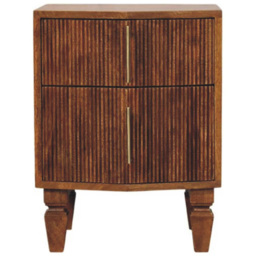 Artisan Furniture Louvre Oak 2 Drawer Mango Wood Bedside Unit - thumbnail 2