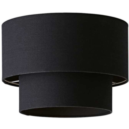 ValueLights Jodie Black Linen 2 Tier Drum Shade