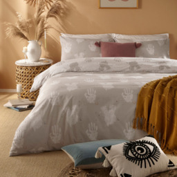 furn. Be Kind Super King Size Grey Abstract Duvet Cover Set