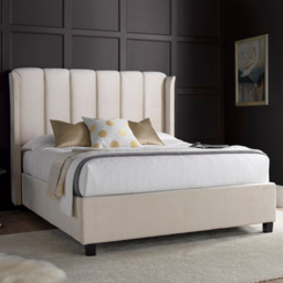 Aurora King Size Warmstone Velvet Ottoman Bed - thumbnail 1