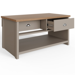 GFW Lancaster Grey 2 Drawer Coffee Table - thumbnail 4