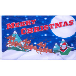 St Helens Blue Merry Christmas Flag with Metal Grommets - thumbnail 2