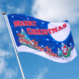 St Helens Blue Merry Christmas Flag with Metal Grommets