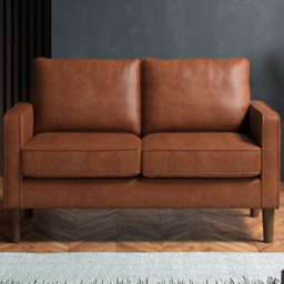 Regan Faux Leather Tan 2 Seater Sofa