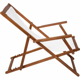 Charles Bentley Cream Eucalyptus Wooden Deck Chair - thumbnail 2