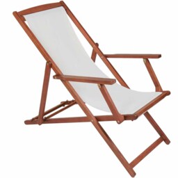 Charles Bentley Cream Eucalyptus Wooden Deck Chair - thumbnail 3