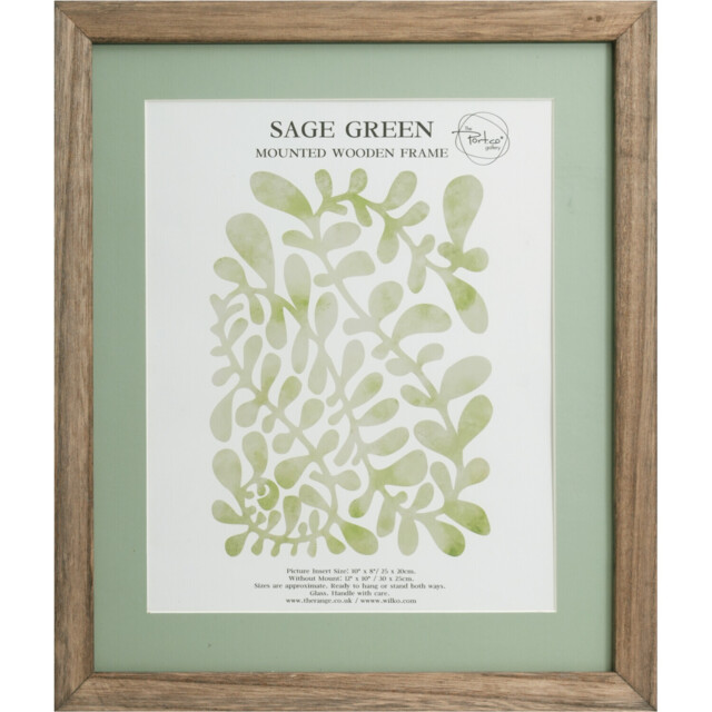 The Port. Co Gallery Sage Green Mounted Wooden Photo Frame 10 x 8 inch - image 1