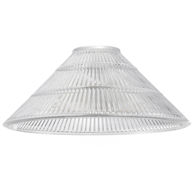 Happy Homewares Transparent Ridged Glass Cone Shape Easy Fit Pendant Shade - image 1