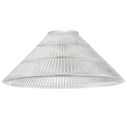 Happy Homewares Transparent Ridged Glass Cone Shape Easy Fit Pendant Shade