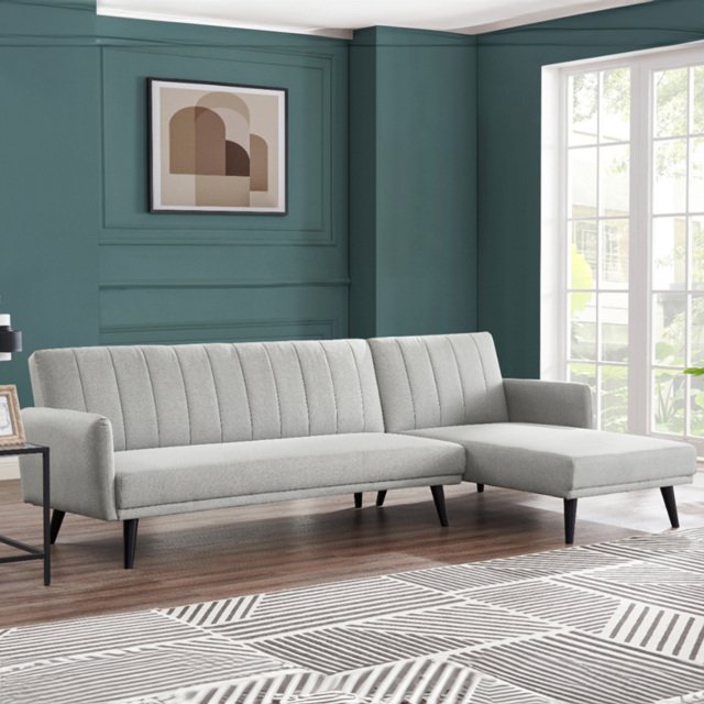 Home Detail Clinton Double Sleeper Light Grey Sofa Bed with Chaise - image 1