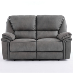 Langham 2 Seater Light Grey Leathaire Manual Recliner Sofa - thumbnail 2