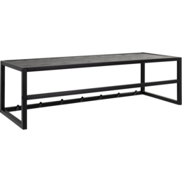 Florence Seaford Single Shelf Black and Oak Coat Rack