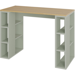Decortie Colmar Oak and Ash Green 6 Shelf Computer Desk - thumbnail 2