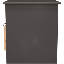 Crowndale Bora Single Drawer Single Shelf Gold Craft Oak and Graphite Lamp Table Ready Assembled - thumbnail 3
