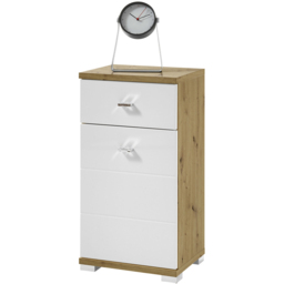 Julian Bowen Single Door Single Drawer White and Oak Storage Cabinet - thumbnail 2
