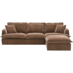 Molly 3 Seater Sofa with Ottoman - Brown - thumbnail 2