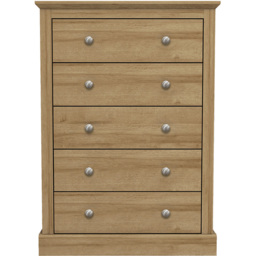 Devon 5 Drawer Oak Chest of Drawer - thumbnail 2