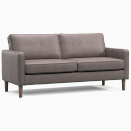Regan Faux Leather Grey 3 Seater Sofa - thumbnail 2