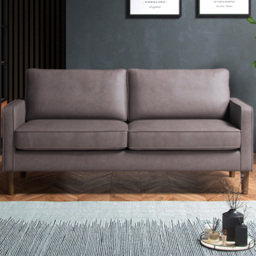 Regan Faux Leather Grey 3 Seater Sofa