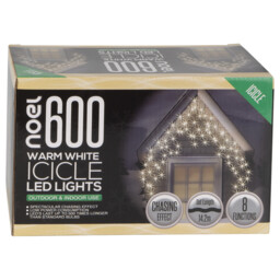 noel 600 Christmas Warm White LED Icicle Light - thumbnail 2