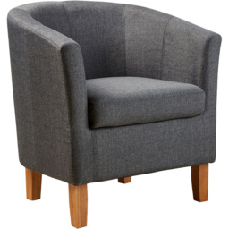 Home Source Bedford Charcoal Small Padded Tub Armchair - thumbnail 2