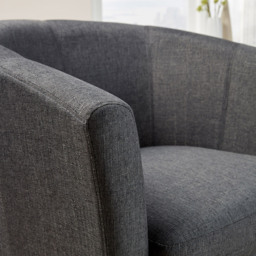 Home Source Bedford Charcoal Small Padded Tub Armchair - thumbnail 3
