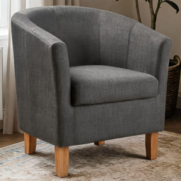 Home Source Bedford Charcoal Small Padded Tub Armchair