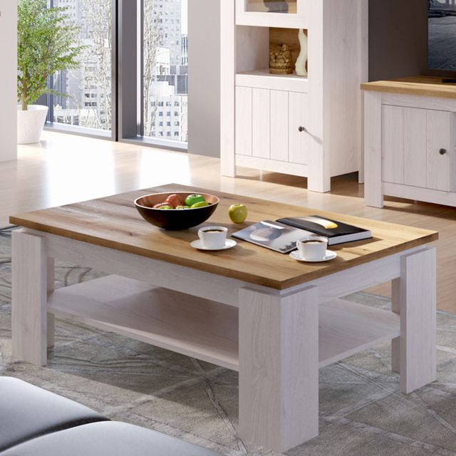 Florence Celesto White and Oak Coffee Table - image 1