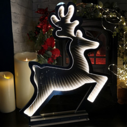 Samuel Alexander Infinity Light Up Leaping Reindeer Christmas Decoration 60cm