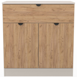 Crowndale Bora 2 Door Single Drawer Gold Craft Oak and Kashmir Sideboard Ready Assembled - thumbnail 2