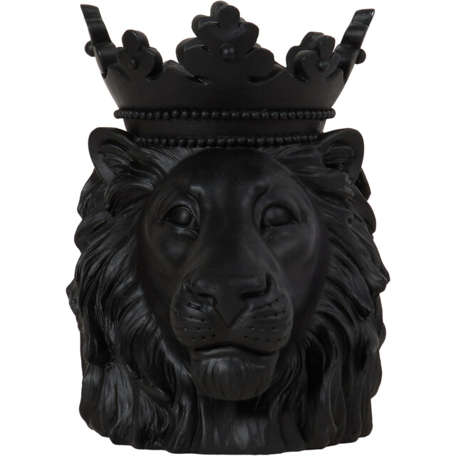 Black 13.5cm Lion Candle Holder Polyresin Ornament - image 1