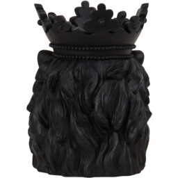 Black 13.5cm Lion Candle Holder Polyresin Ornament - thumbnail 3