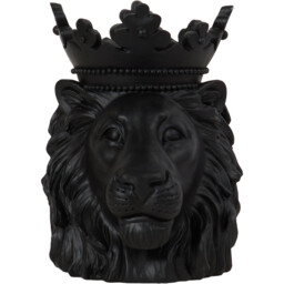 Black 13.5cm Lion Candle Holder Polyresin Ornament
