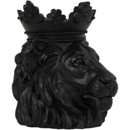 Black 13.5cm Lion Candle Holder Polyresin Ornament - thumbnail 2