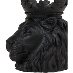 Black 13.5cm Lion Candle Holder Polyresin Ornament - thumbnail 4