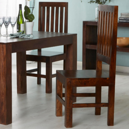 Brooklyn Nihash Toko Set of 2 Dark Mango Slat Back Chairs