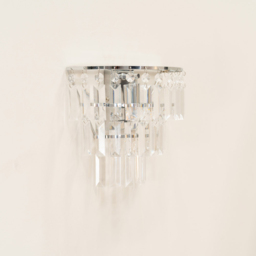 ValueLights Kelsks Acrylic Clear Jewel Droplet Chrome Wall Light with LED Bulb 2 Pack - thumbnail 3