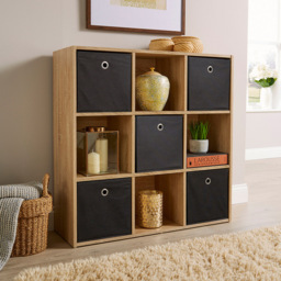 Home Source 9 Cube Oak Bookshelf - thumbnail 4