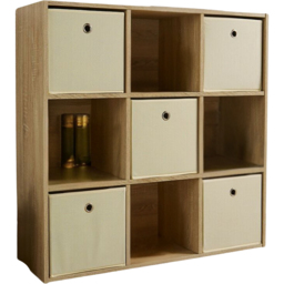 Home Source 9 Cube Oak Bookshelf - thumbnail 2