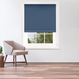 Navy Blue Blackout Roller Blind - 90cm - thumbnail 2