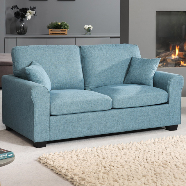 Dawson 2 Seater Teal Fabric Sofa Bed - image 1
