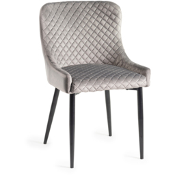 Bentley Designs Cezanne Grey Velvet Dining Chair Set of 2 - thumbnail 2
