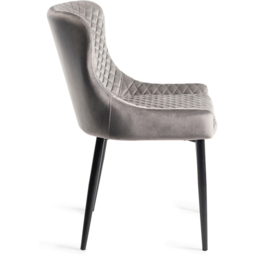 Bentley Designs Cezanne Grey Velvet Dining Chair Set of 2 - thumbnail 4