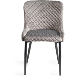Bentley Designs Cezanne Grey Velvet Dining Chair Set of 2 - thumbnail 3