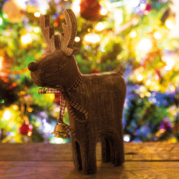 St Helens Light Brown Brushed Snow Effect Wooden Christmas Reindeer - thumbnail 3