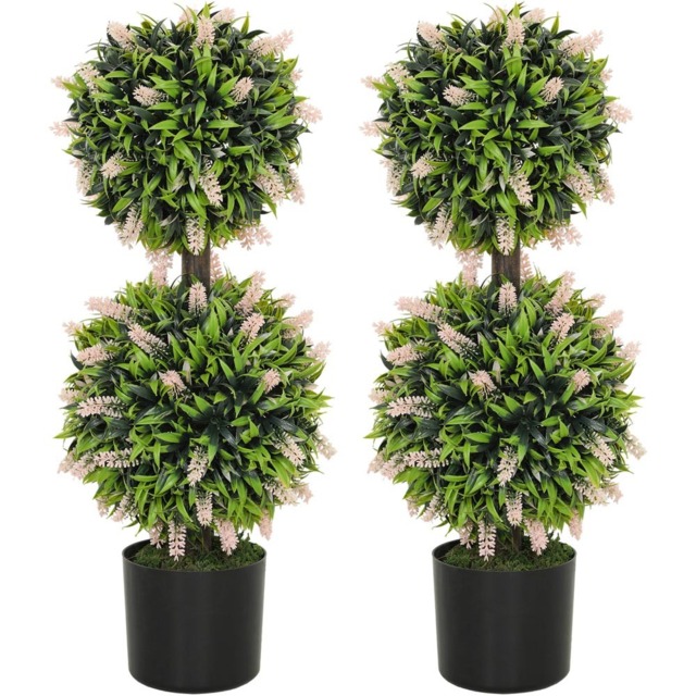 Portland Set of 2 Pink Lavender Artificial Flower in Pot - image 1