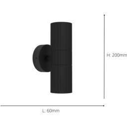 EGLO TOMELLOSO Modern Black Outdoor Wall Light - thumbnail 4